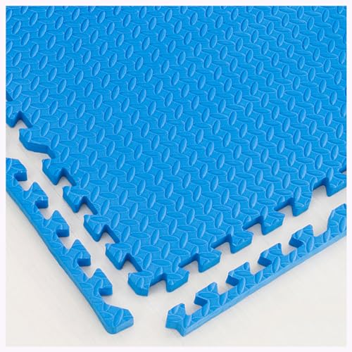 Weiche Schaumstoff-Spielmattenfliesen Puzzlematte,12 Stück Ineinandergreifende Schaumstoff-Bodenmatte,zusammensteckbare Teppichfliesen,für Spielzimmer/Wohnzimmerbereich(Size:30x30x2.5cm,Color:Blau) von YMXBHN