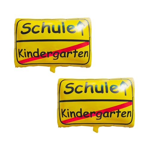 Einschulung Schulanfang Deko 2 Stück Folienballon Heliumballon Dekoration zur Einschulung Schuleinführung Schulstart für Junge Mädchen, Schulkind Deko Für Schuleinführung, Einschulung Geschenk von YNDJK