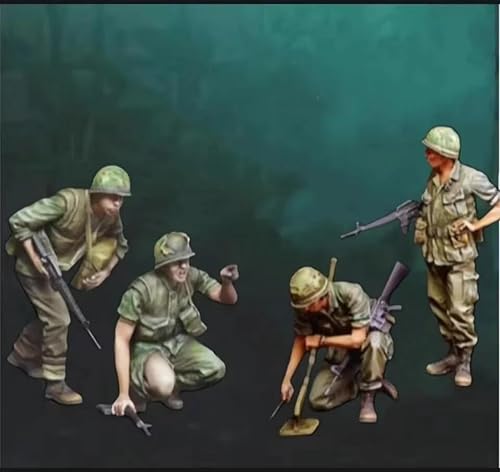 YNFLXSWG 1/35 Vietnamkrieg US-Soldat Bausatz aus Resin Unbemalt und unmontiert Figur aus Resin Modellbausatz (4 Figuren) //o9n6X1 von YNFLXSWG