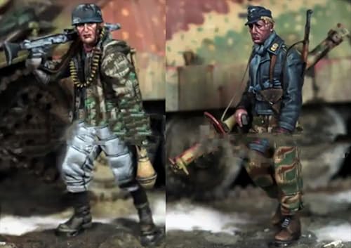 YNFLXSWG 1/35 WWII Deutscher Panzersoldat Resin Bausatz unbemalt und unmontiert Resinmodell (2 Mann, ohne Panzer) //q9v8R2 von YNFLXSWG