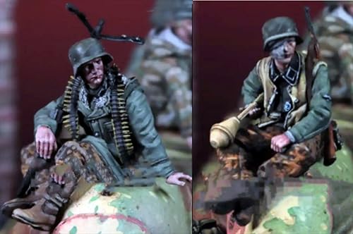 YNFLXSWG 1/35 WWII Deutscher Panzersoldat Resin Bausatz unbemalt und unmontiert Resinmodell (2 Mann, ohne Panzer) //q9v8R3 von YNFLXSWG