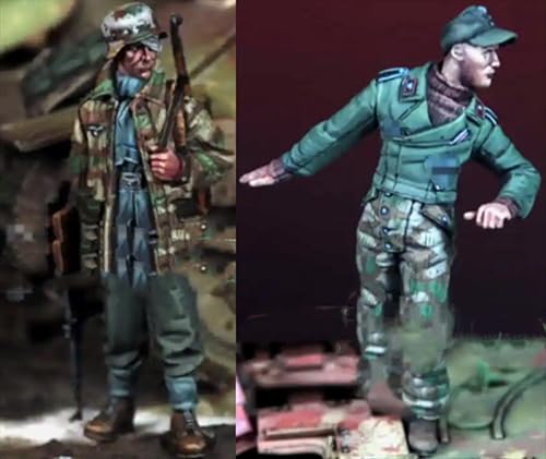 YNFLXSWG 1/35 WWII Deutscher Panzersoldat Resin Bausatz unbemalt und unmontiert Resinmodell (2 Mann, ohne Panzer) //q9v8R8 von YNFLXSWG