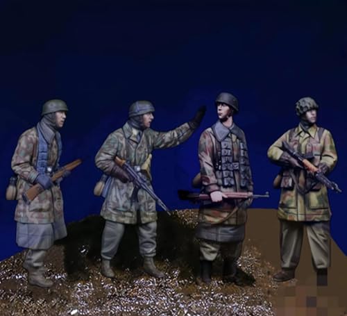 YNFLXSWG 1/35 WWII German Soldier Resin Soldier Kit Unbemaltes und unmontiertes Resin Modell (4 Männer) //q9v2R2 von YNFLXSWG