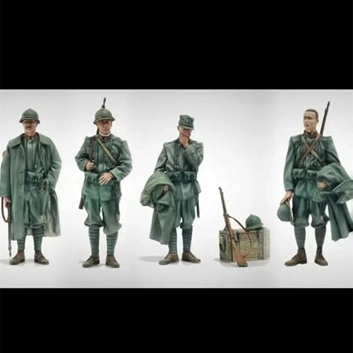 YNFLXSWG 1/35 WWII Italian Soldiers Resin Soldier Kit Unbemalte und unmontierte Figuren Resin Modellbausatz (4 Figuren) //o9n5X1 von YNFLXSWG