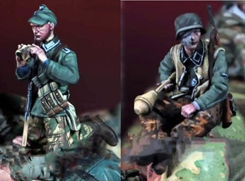 YNFLXSWG 1/35 WWII Panzer Deutscher Soldat Resin Bausatz Unbemalt und unmontiert Figur Resin Modellbausatz (2 Figuren, Keine Panzer) //o9n7X6 von YNFLXSWG