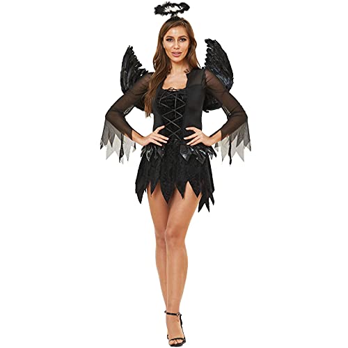 YNIEIAA Halloween Kostüm Damen Hexe Weißes Rundhals Langarm Halloween Kostüm Sexy Vintage Tutu Rock Kostüm für Mädchen für Karneval Fasching von YNIEIAA