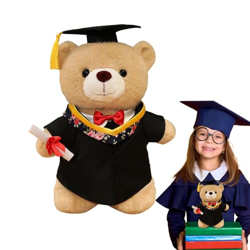 YNPQTDS Abschlussbär Plush DUSP, Abschlussbär ausgestopftes Spielzeug - Grad Bear Stuffed Animal Soft Plush Toy - Süße Wurfkissen High School Wohnkultur für Vorschule von YNPQTDS