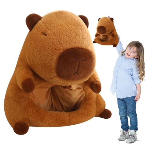 YNPQTDS Capybara Plüsch Kopfbedeckung, gefüllte Capybara Plüsch Kopfbedeckung - Weicher Plüsch -Capybara -für Kinder und Erwachsene,Süße gefüllte Kopf Cover Halloween Christmas Cosplay Kopfbedeckung von YNPQTDS