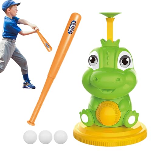 YNPQTDS -Baseball-Set, Kinder-Baseball-T-Shirt-Spielzeug | Cartoon Dinosaurier Baseball Pitching Maschine Sportspielzeug | Kreative Neuheit Kinder Baseball Trainer von YNPQTDS