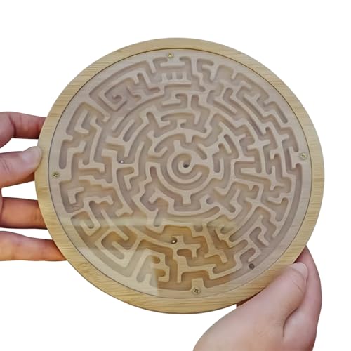 YNPQTDS Labyrinth Spiel | Holz Labyrinth Bretter Für Kinder,Mit 2 Metall Kugeln Runde Brett Für Reisen Partys Klassenraum Familie Jugendliche Kinder Erwachsene YNPQTDS Labyrinth Spiel | Holz Labyrinth Bretter Für Kinder,Mit 2 Metall Kugeln Runde Brett Für Reisen Partys Klassenraum Familie Jugendliche Kinder Erwachsene von YNPQTDS