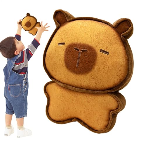 YNPQTDS Netter Toast Plüsch, Backgefüllte Tier,Schöne Toast Cat Plush Capybara Puppe - Traurige/glückliche Ausdruck Puppenkissen Anhänger Raum für Autodekoration von YNPQTDS