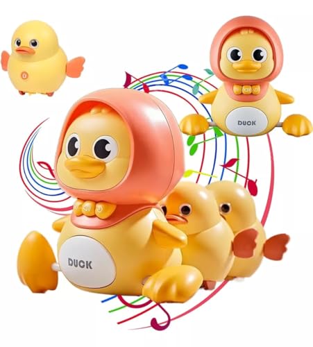 Baby Musical Duck Toy Dancing Walking Tummy Time Toys Light Up,Walking Duck Baby Toy Sensory Toys Moving for Girls Boys (Yellow Duck Mama) von YODAOLI