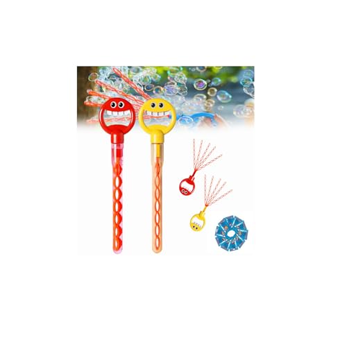 Magical 5-Claw Smiley Bubble Stick, 32 Hole Smiley Face Bubble Wand with Five Claws, Bubble Claw Wan, 5 Claw Bubble Wand, Smiling Bubble Wands for Birthday, Easter, Wedding, Gifts (2pcs-a) von YODAOLI