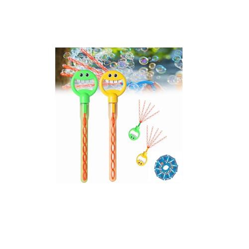 Magical 5-Claw Smiley Bubble Stick, 32 Hole Smiley Face Bubble Wand with Five Claws, Bubble Claw Wan, 5 Claw Bubble Wand, Smiling Bubble Wands for Birthday, Easter, Wedding, Gifts (2pcs-b) von YODAOLI