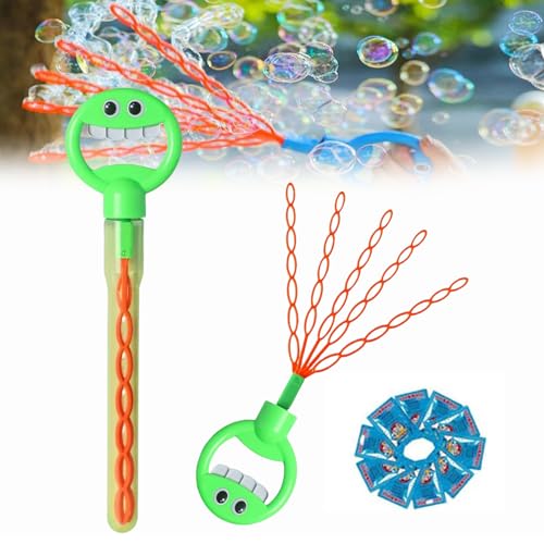 Magical 5-Claw Smiley Bubble Stick, 32 Hole Smiley Face Bubble Wand with Five Claws, Bubble Claw Wan, 5 Claw Bubble Wand, Smiling Bubble Wands for Birthday, Easter, Wedding, Gifts (Blue) von YODAOLI