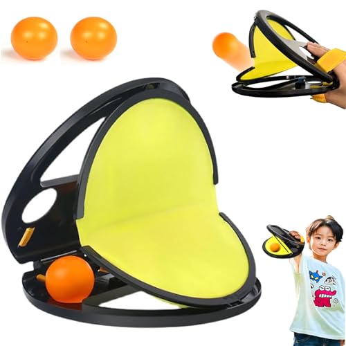 YODAOLI Racket Pocket Catch Game, Toss and Catch Ball Set, Kids Toss Catch Ball Toy with Launcher, Toss and Catch Ball Game Outdoor Toys, Parent-Child Interactive Game, Ball and Catch Game (1pc) von YODAOLI