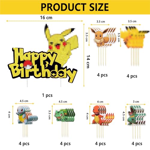 YOGARTH 25 Stück Tortendeko Jungen Mädchen, Kuchen Deko Kindergeburtstag, Tortendekoration Cake Topper Set, Happy Birthday Topper für Kinder Geburtstag Party Kuchen Dekoration Supplies (A) von YOGARTH