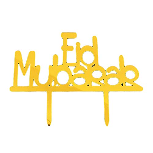 YOGOTEU Glitzer-Eid-Cupcake-Topper, Festival, islamische Party, Cupcake-Topper, Babyparty, Mädchen, 5 Stück von YOGOTEU