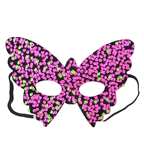 YOGOTEU - Halloween-Party, schöne Maskerade für Damen, halbe Pailletten, Schmetterling, Abschlussball, für Damen von YOGOTEU