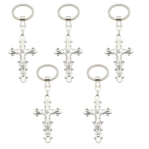 YOGOTEU Heimdekoration, 5 Stück exquisite Heilige Charm-Kreuz-Anhänger, Metall-Kreuzanhänger, einzigartiges Muster, für christlichen Glauben, Geschenkbegeisterte von YOGOTEU