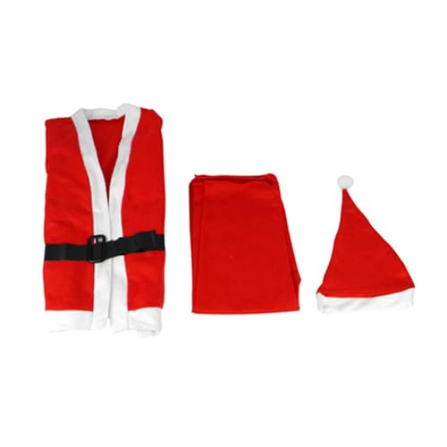 YOGOTEU Weihnachtsmann-Kostüm, Anzug, Herren, Damen, Kinder, bequemes Weihnachtsmann-Kostüm, Outfits, Verkleidung, Zubehör von YOGOTEU