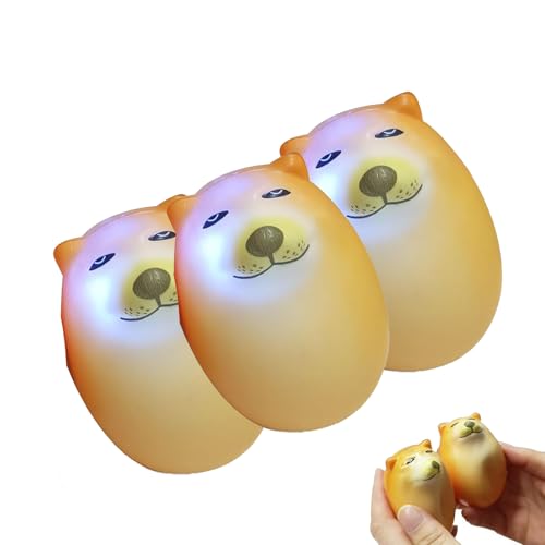 Shibako Dog Squishy Egg, Shibako Squishy Egg, Shibako Dog Egg, Shipapa Egg Squishy Toy, Shiba Inu Dog Egg Decompression Toy, Shiba Inu Puppy Stress Relief Squeeze Toy (Led Light,3pcs) von YOHFRFGX