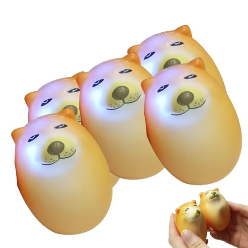 Shibako Dog Squishy Egg, Shibako Squishy Egg, Shibako Dog Egg, Shipapa Egg Squishy Toy, Shiba Inu Dog Egg Decompression Toy, Shiba Inu Puppy Stress Relief Squeeze Toy (Led Light,5pcs) von YOHFRFGX