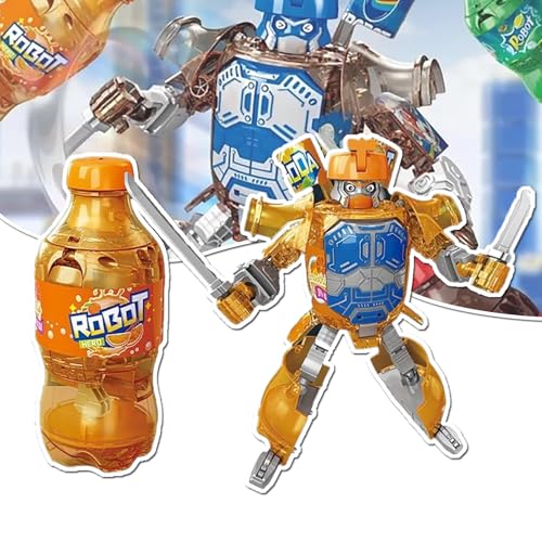 YOHFRFGX 2024 New Beverage Bottles Transformer Robot Toys, Bottles Transformer Robot Toys, Creative Soda Deformation Figures for Boys, Gifts for 3+ Years Old Girls & Boys Birthday (Orange) von YOHFRFGX