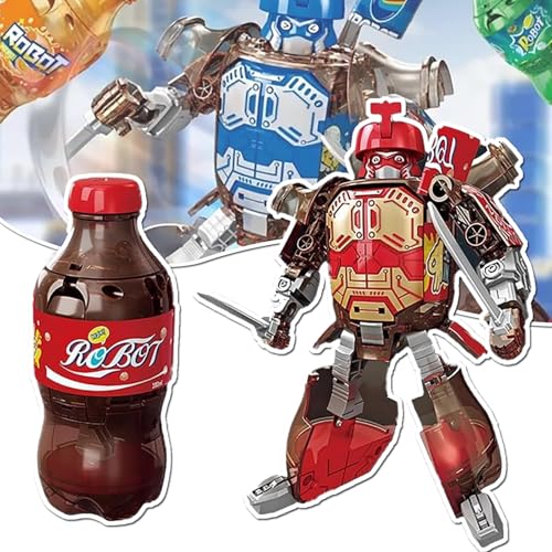 YOHFRFGX 2024 New Beverage Bottles Transformer Robot Toys, Bottles Transformer Robot Toys, Creative Soda Deformation Figures for Boys, Gifts for 3+ Years Old Girls & Boys Birthday (Red) von YOHFRFGX