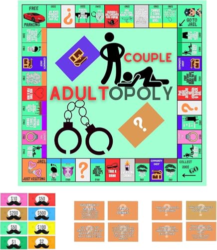 YOHFRFGX Adultopoly Board Game, Couple Board Game, Couple Adult Opoly Conversation Cards, Couple Game Card Board Game Props, Relationship Card Game, Conversation Cards for Couples (1pcs) von YOHFRFGX