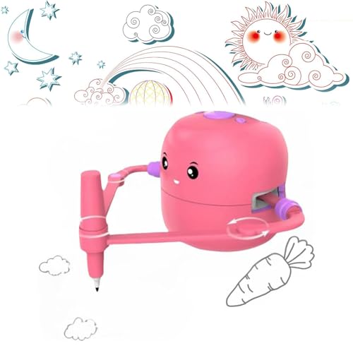 YOHFRFGX Drawing Robot for Kids, Kids Robot Interactive Educational Drawing Robot for Kids, Montessori Learning Toy with 100 Word Cards, Voice Interaction,Ages 5+ (Pink) von YOHFRFGX