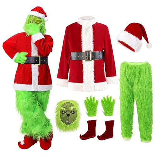 YOHOCS 7 Stück Grinch Kostüm Komplett,2XL von YOHOCS