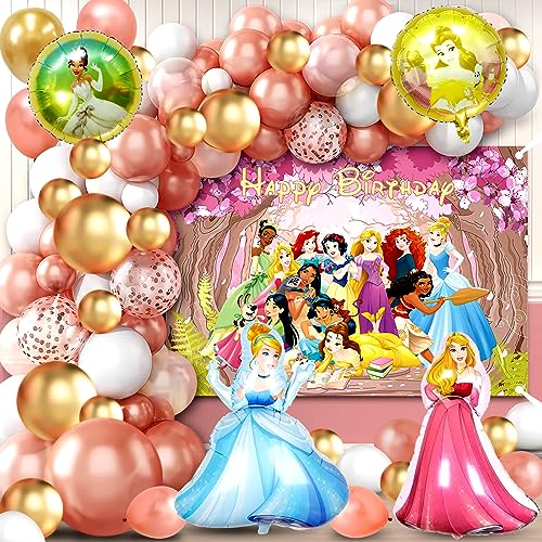 70 Stück Prinzessin Geburtstag Deko Set, Prinzessin Party Deko Kindergeburtstag, Ballons Prinzessin Geburtstag, Ballon Girlande Prinzessin, Prinzessin Luftballons, Prinzessin Hintergrund Geburtstag von YOILIK