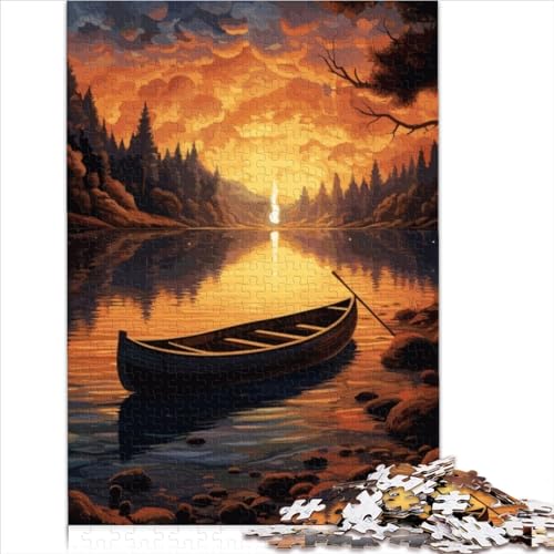 Educational Challenge Boat SunsetJigsaws 1000 Teile für Erwachsene, Holzpuzzle, geeignet für Erwachsene, Puzzles für Erwachsene und Familien, Größe (50x75 cm) von YOITS