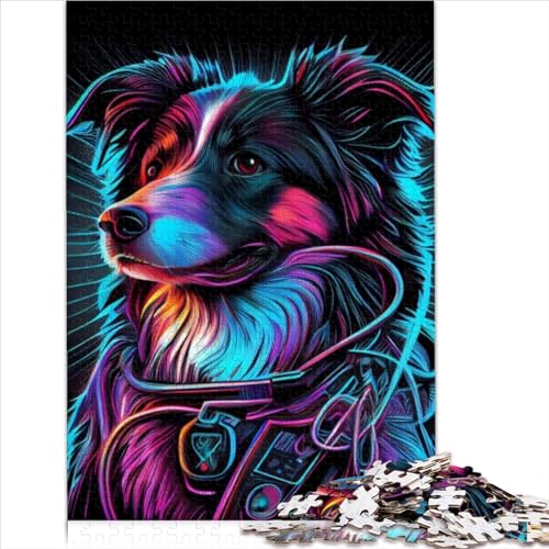 Erwachsenenpuzzle „Neon War Dogs“, 1000 Teile, Papppuzzle für Jungen, Mädchen, Kinder, Heimdekoration und Geschenke, Größe (26 x 38 cm) von YOITS