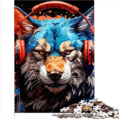 Erwachsenenpuzzle Melodischer Wolf 1000 Teile Holzpuzzle Jungen Mädchen Geschenk für Erwachsene Kinder Größe (50x75cm) von YOITS