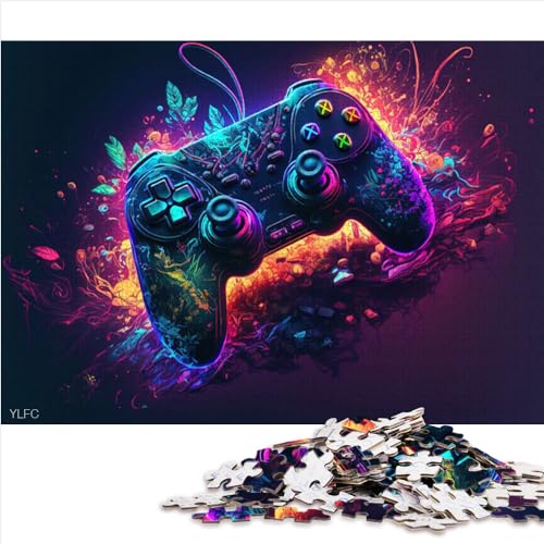 Erwachsenenpuzzles Gaming Neon Art 1000-teiliges Puzzle für Erwachsene, Papppuzzles für Erwachsene ab 12 Jahren, Spiel für Jungen und Mädchen, Größe (26 x 38 cm) von YOITS