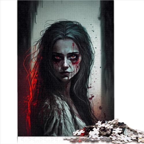 Für Kinder Puzzle Horror Art1000 Teile Puzzle für Erwachsene Holzpuzzle Spielzeug für Kinder ab 12 Jahren Killing Time Größe (50x75 cm) von YOITS