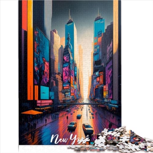 Für Kinder Puzzle New York Times Square1000 Teile Papppuzzles Papppuzzles Teenager 12+ Einzigartige Puzzlespiele Größe (26x38cm) von YOITS