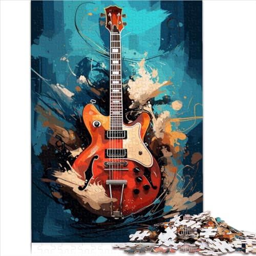 YOITS Puzzle für Erwachsene, E-Gitarre, Aquarell, 1000 Teile, 26 x 38 cm, Modern, Karton, Jigsaw, Puzzle, 1000pcs, 1 Set, ab 12 Jahren von YOITS