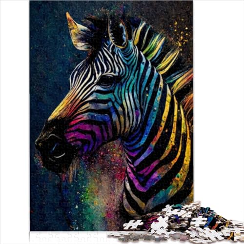 Puzzle für Erwachsene, Zebra-Tintenmalerei, 1000 Teile/Set, IQ-Test-Puzzle, Holzpuzzle, Spielzeug für Kinder, Jungen und Mädchen, IQ-Challenge-Puzzles, Größe (50x75 cm) von YOITS