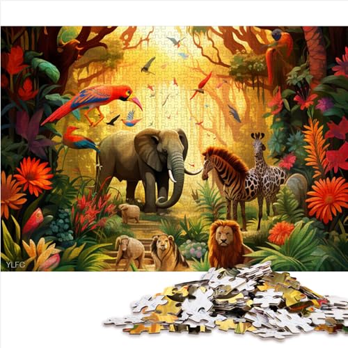 Puzzle für Erwachsene, afrikanische Tiere, 1000-teiliges Puzzle, Papppuzzle, perfekt für Kinder ab 12 Jahren, effektives Puzzle für Erwachsene, Größe (26 x 38 cm) von YOITS