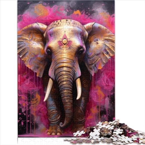 Puzzle für Erwachsene, majestätischer Elefant, Puzzle, 1000 Teile, Holzpuzzle, geeignet für Erwachsene, Puzzle für Erwachsene und Familien, Größe (50x75 cm) von YOITS
