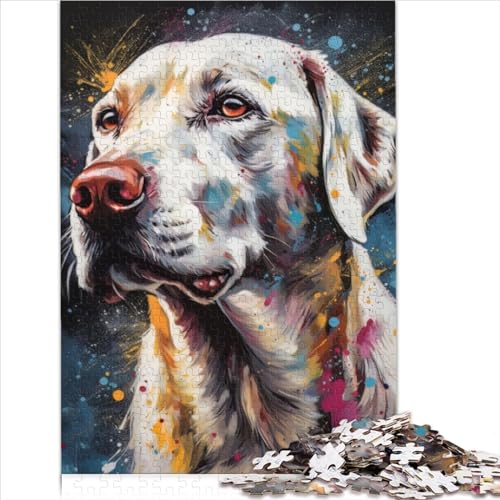 YOITS Holzpuzzle, weißes Labrador-Gemälde, 1000 Teile, Modern, Puzzle, 1000pcs (50x75cm), ab 12 Jahren von YOITS