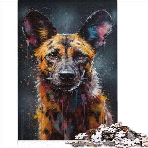 Puzzles Malpuzzle „Wilder Hund“ für Erwachsene, 1000 Holzpuzzles für Familien ab 12 Jahren, Größe (50x75 cm) von YOITS