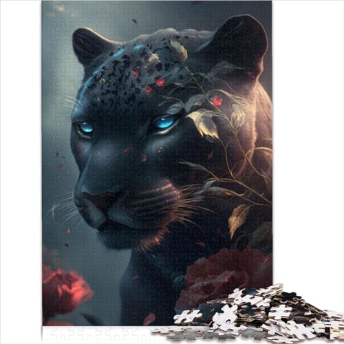 Puzzles für Erwachsene, Black Panther Fantasy, 1000 Teile/Set, IQ-Test-Puzzle, Gehirnpuzzles, Holzpuzzle für Erwachsene und Kinder, tolles Geschenk für Erwachsene, Größe (50x75 cm) von YOITS