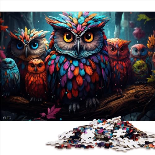 Puzzles für Erwachsene, Fantasy-Kunst-Eule, 1000-teiliges Puzzle aus Holz, Lernspielzeug für Erwachsene und Kinder, tolles Geschenk für Erwachsene, Größe (50x75 cm) von YOITS