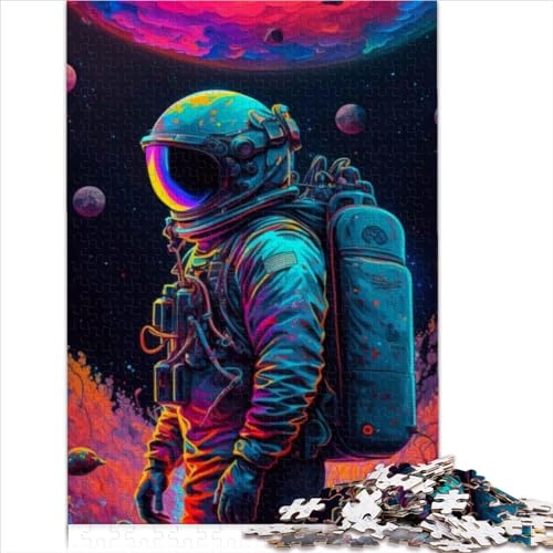 Puzzles für Erwachsene, Farb-Astronaut, 1000-teiliges Puzzle, Papppuzzles, Teenager-Puzzle im Home-Stil, Größe (26 x 38 cm) von YOITS