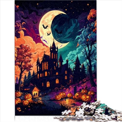 Puzzles für Erwachsene, Happy Halloween-Puzzles, 1000 Teile, für Erwachsene, Holzpuzzlespiel für Kinder und Erwachsene, für Erwachsene, herausfordernde Spielgröße (50x75 cm) von YOITS