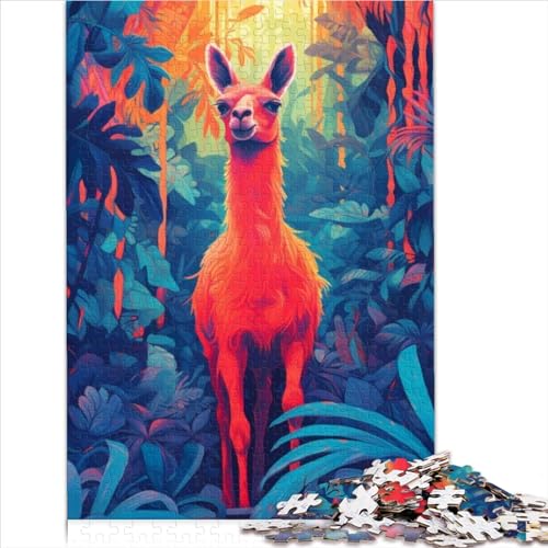 Puzzles für Erwachsene, Lama im Dschungel, 1000 Teile, Holzpuzzle, perfekt für Kinder ab 12 Jahren, geeignet für Erwachsene und Kinder, Puzzlegröße (50x75 cm) von YOITS